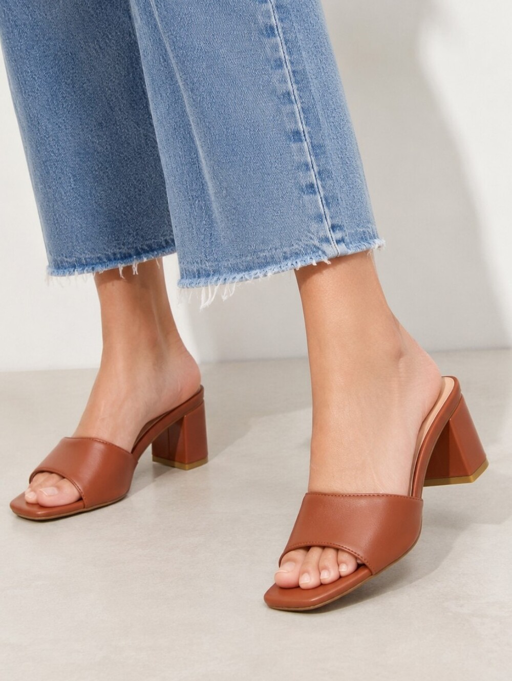 LOFT Brown Block Heel Mules